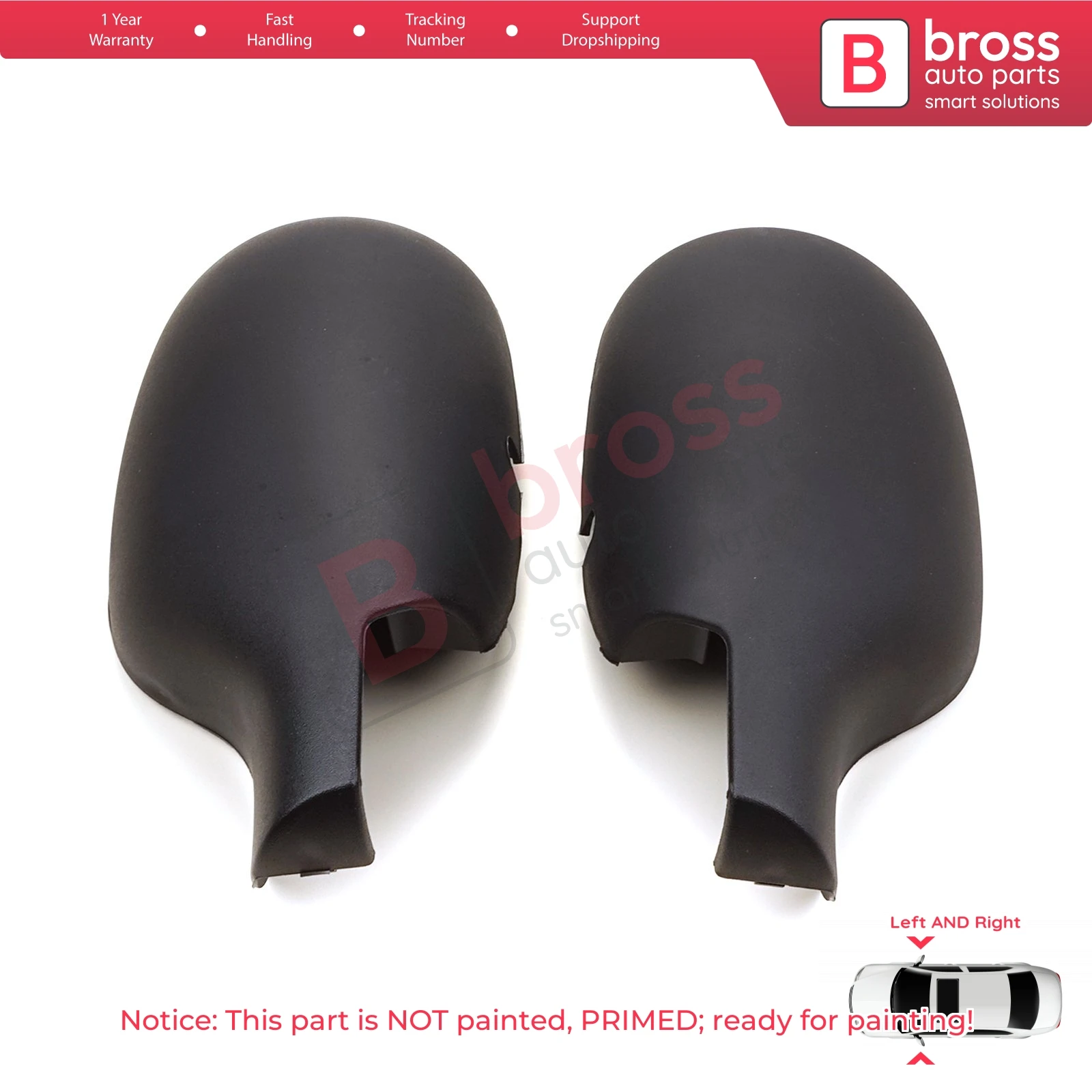 BSP1105 Car Side Wing Mirror Shell Scull Cap Cover Left Right 7701471854 1855 for Renault Clio 2 Symbol Megane Scenic 1 Thalia 1