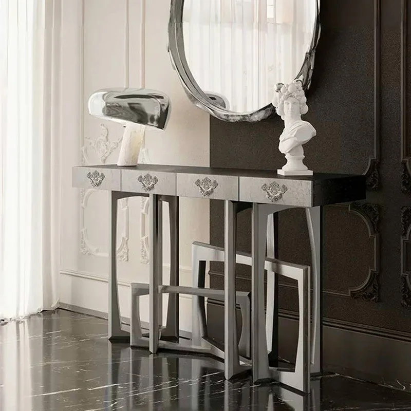 إحساس فاخر وخفيف وراقي، إحساس بتصميم منزلي، طاولة مدخل على الحائط #5