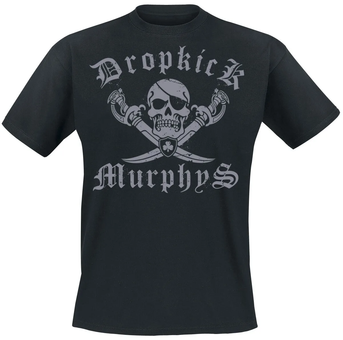 Camiseta com estampa dupla face Dropkick Murphys Shipping Up To Boston Pirate Skull, camiseta neutra casual 100% algodão, Celtic Punk