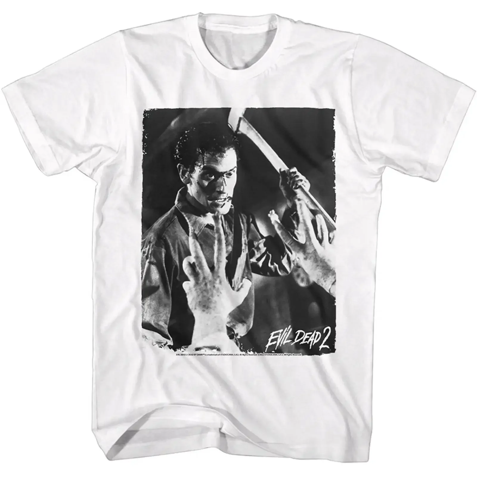 The Evil Dead 2 Movie Ash Williams With Ax Killing It Men's T Shirt vintage Washed streetwear Soft homme Stylish Comfortable
