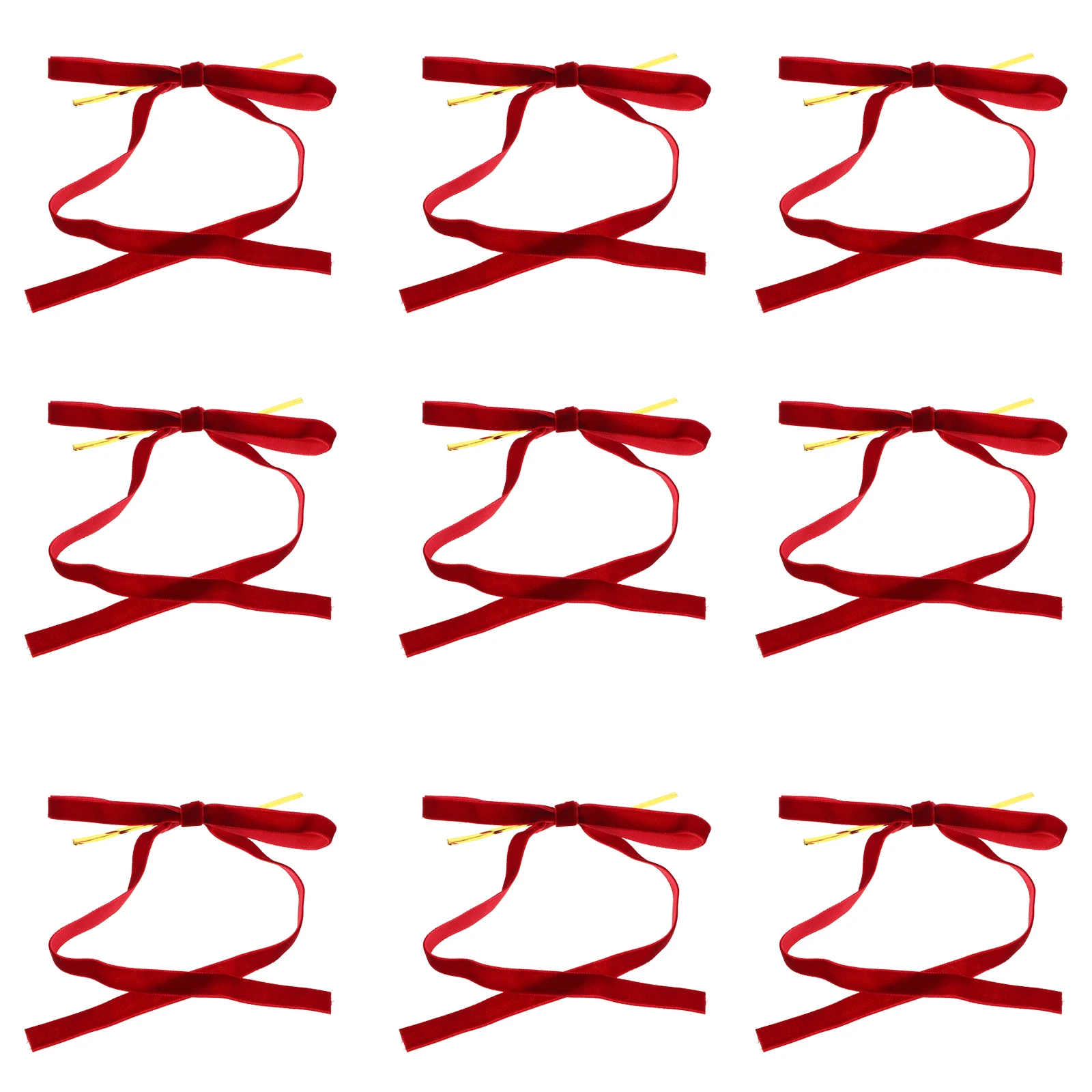 

24 Pcs Bow Decorations Xmas Tree Bow Decor Vintage Holiday Decor Bowknots Red Flocking Bows for Crafts Holiday naments