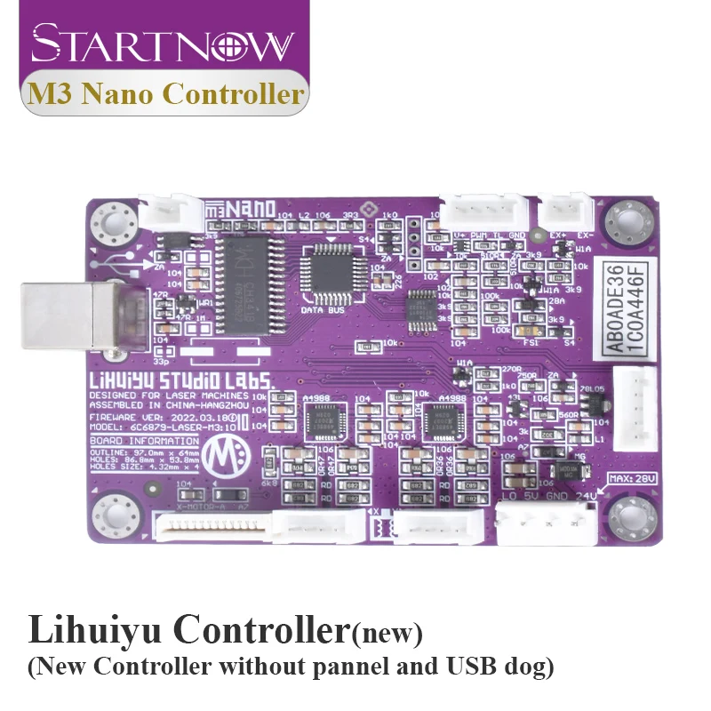 Startnow M3 Nano Laser Controller LIHUIYU Main Board Control Panel Dongle B System for DIY 3020 3040 K40 Laser Engraving Machine