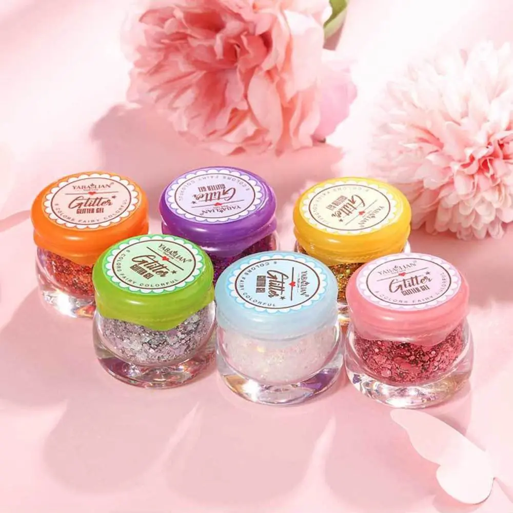 New Shiny Eye Makeup Glitter Powder Eyeshadow Long Lasting 6 Colors Shimmer Cream Eyeshadow Gel Face