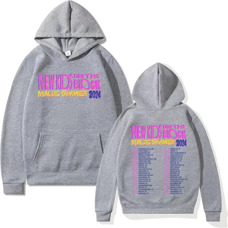 Baru anak-anak di blok The Magic tur Musim Panas 2024 pullover Hoodie untuk pria wanita Hip Hop gaya Rock Hoodie Sweatshirt ukuran besar