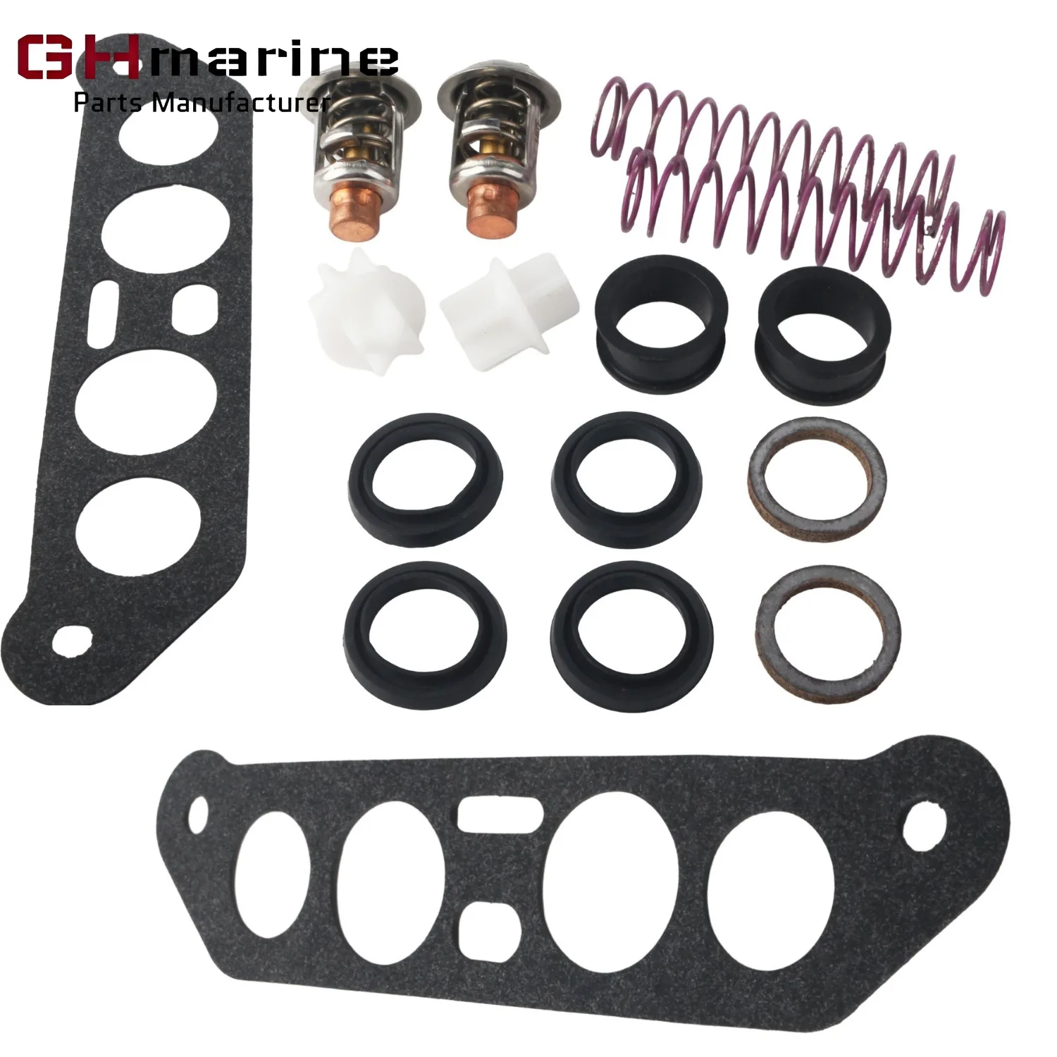 13270 Thermostat Kit with Hoses For Johnson Evinrude BRP 65 80 85 88 90 100 112 115 140 HP Outboard V4 18-3673 378065 393659