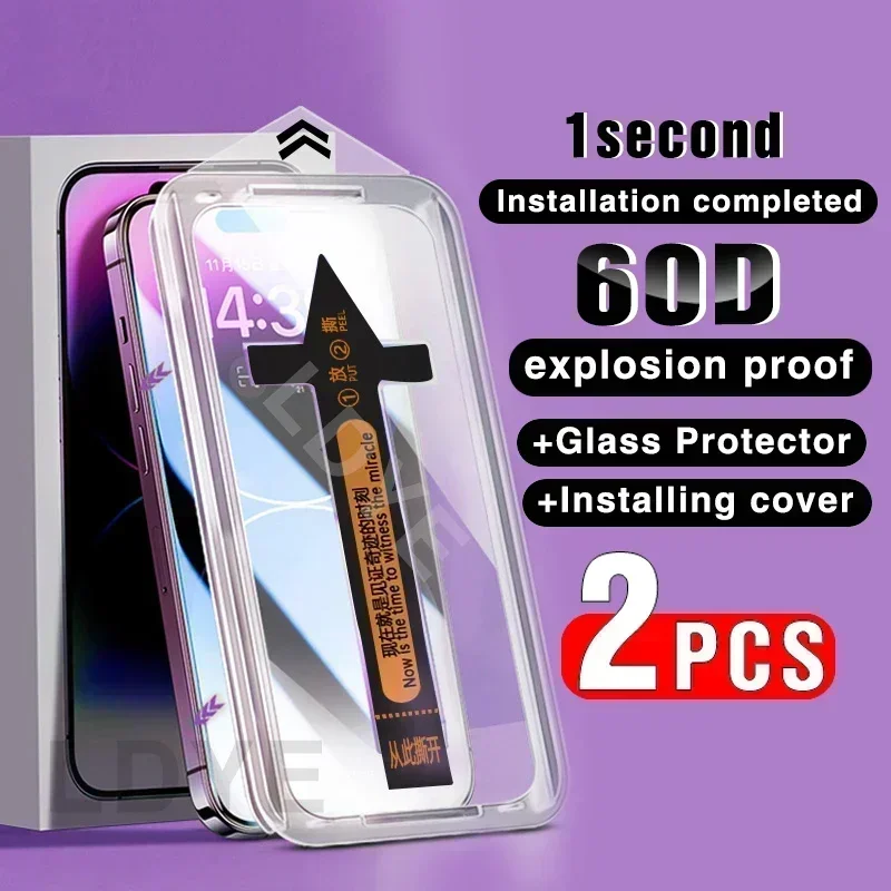 

2PCS Screen Protector Temper Glass Film for IQOO 13 12 11 Z6 Lite Z9s Z7x Z9 Turbo Neo 10 6 7 9S Pro Plus Auto-Dust Removal Kit