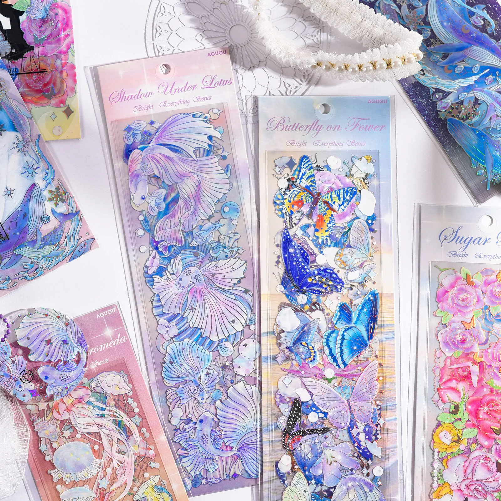 3 PCS/Pack Brilliant All Things Series Stickers, DIY Decorative Supplies for Resin Shaker & Journal Scrapbooking