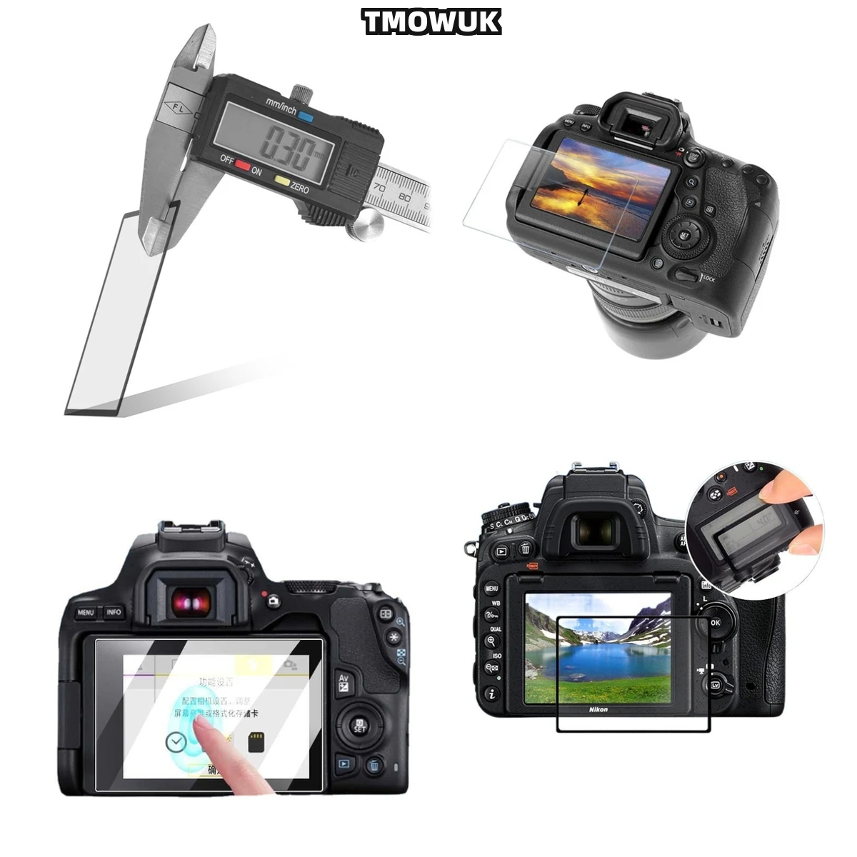 

For Canon 5D3 5D4 5DR 5DS 1DX, 9H Hardness Screen Guard, Easy Installation.