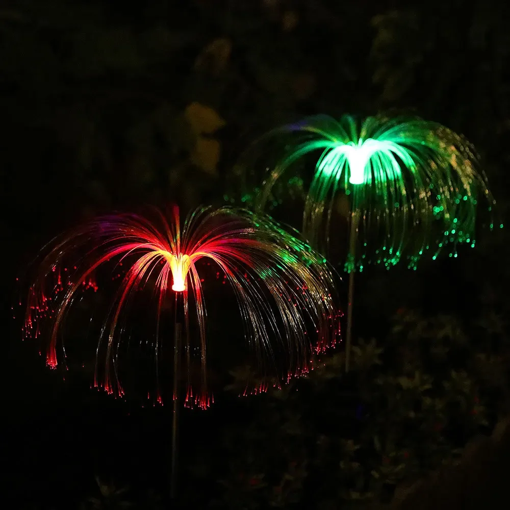 

Solar fiber optic jellyfish light Garden atmosphere decoration LED garden lights Outdoor waterproof lawn lights