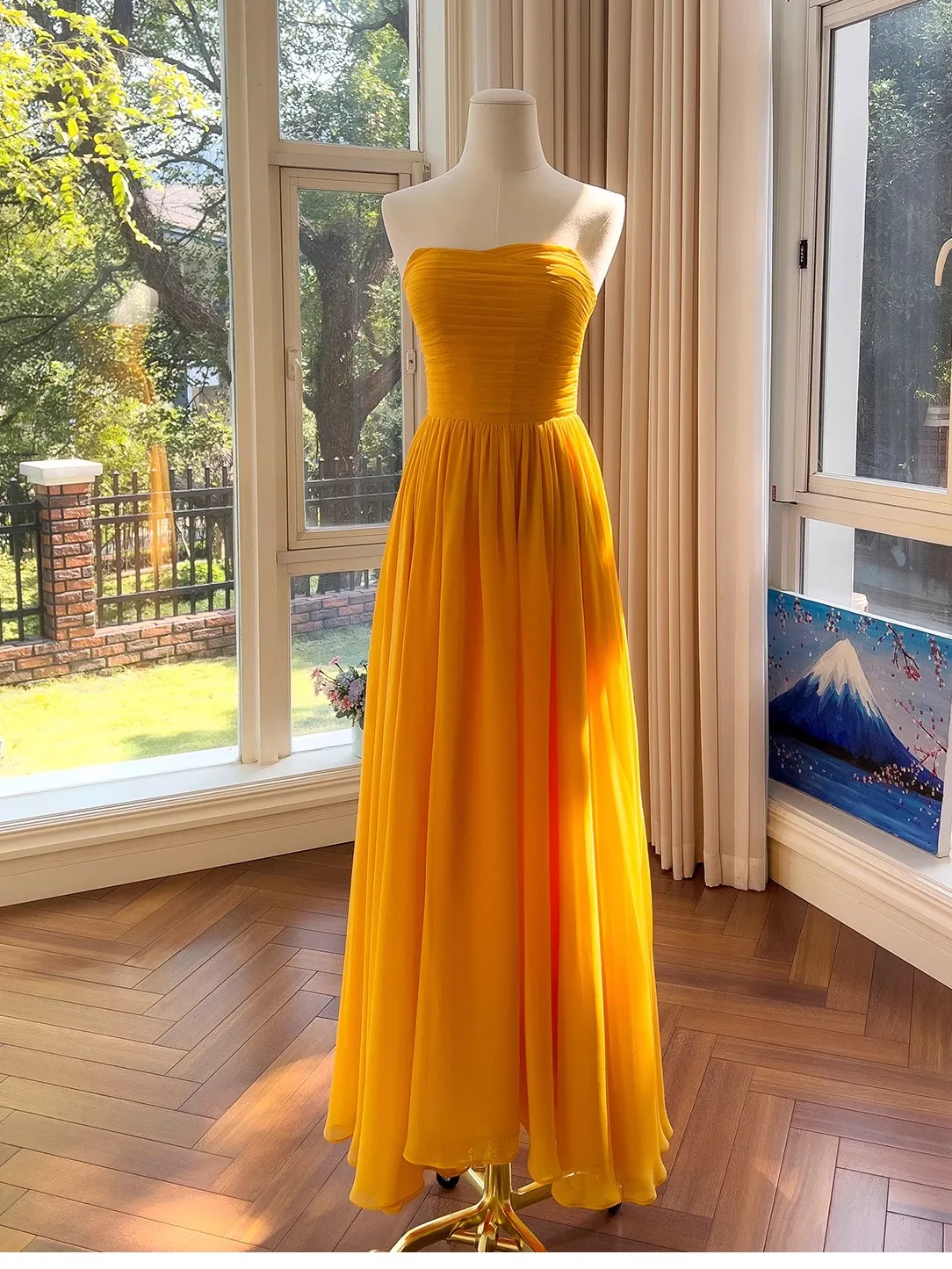 Falda larga adelgazante de cintura alta para dama de honor Dr Ele, falda larga sin hombros para Vaion y vacaciones, tela de poliéster, primavera 2026