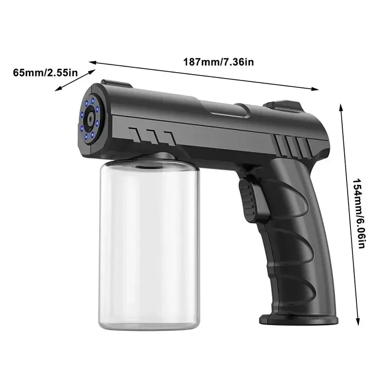 NEW Style 280Ml Barber Sprayer Bottle Wireless Electric Sanitizer USB Nano Blue Light Steam Spray Disinfection Gun Garden House