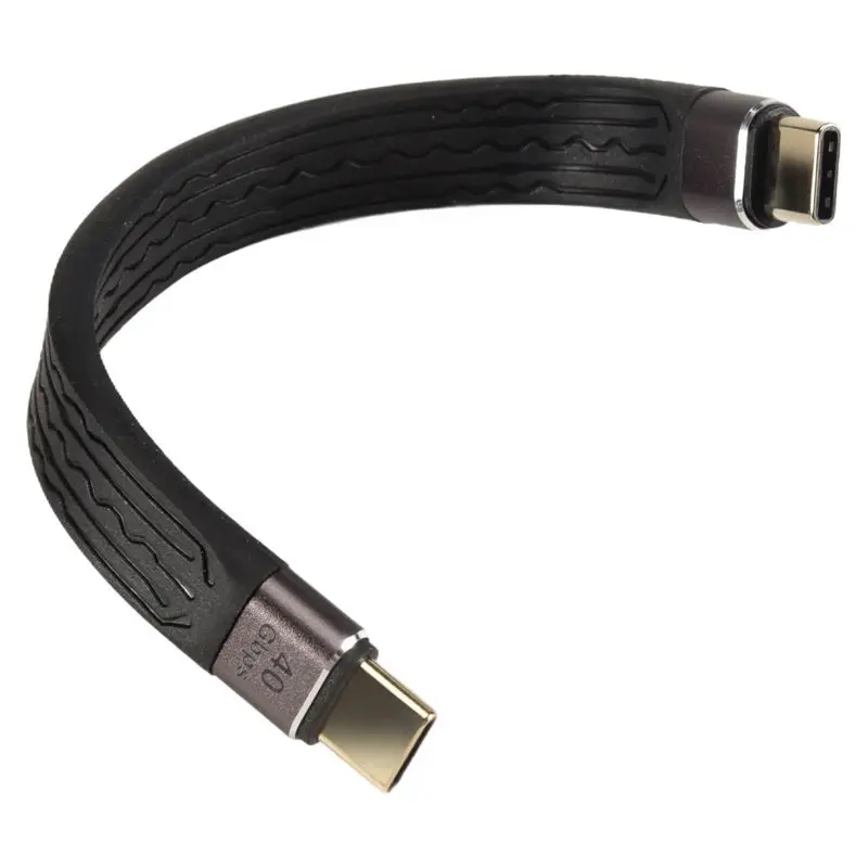 Fast Charging Data Cable 40GB Double-Ended Flexible Ultra-Short Cable, C Short Cable USB C Male To USB C Male FPC Design