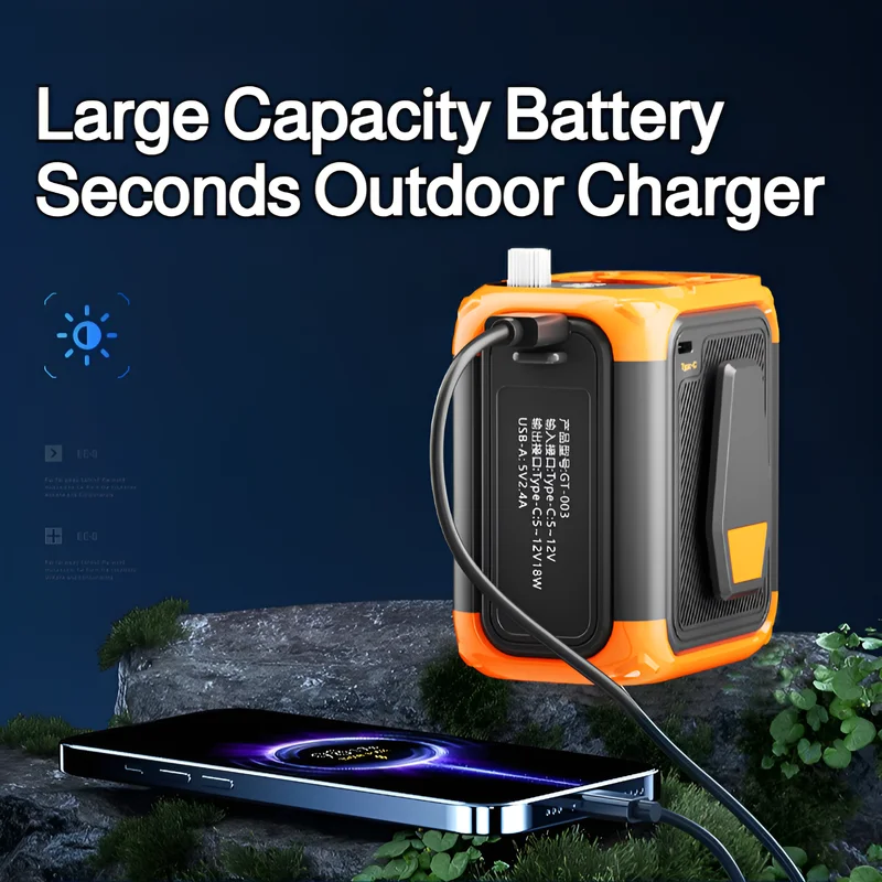 Ventilatore portatile da appendere alla vita Ventilatore wireless con clip in vita USB ricaricabile con Power Bank per campeggio all'aperto con illuminazione 150 Coolin