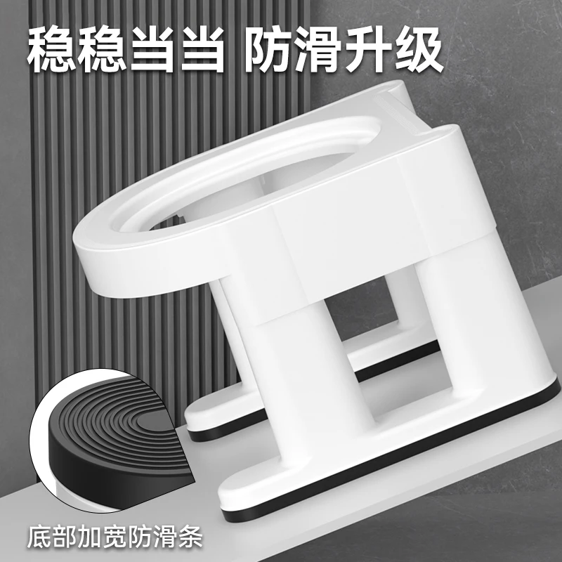 Portable Bath Seat for Hemorrhoids Postpartum Care Portable Perineal Wash Basin Plastic Stool Convert Squat to Sit Toilet