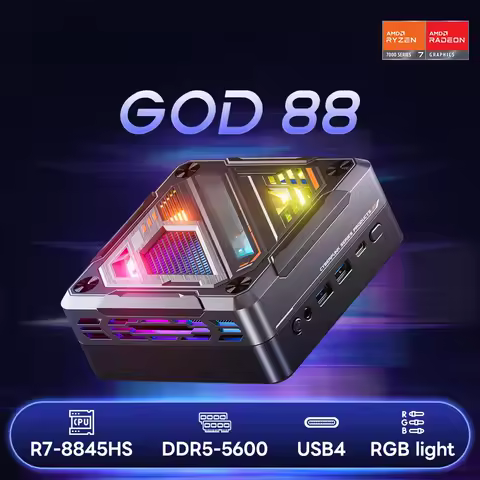 for Mini PC Ryzen 7 8845HS/7840HS DDR5 5600Mhz PCIe4.0 SSD Gaming Desktop Computer 2.5G+1G LAN Windows 11 pro