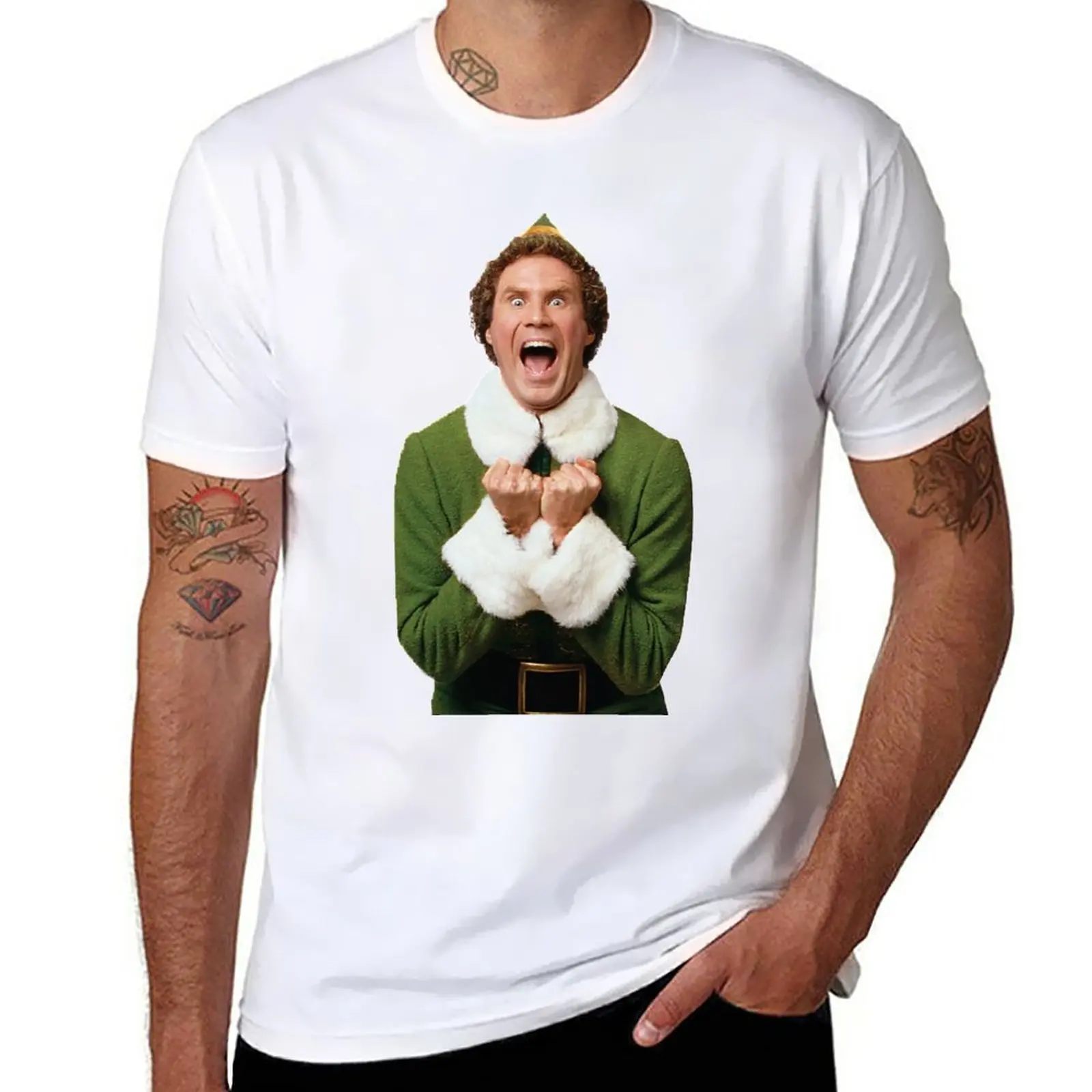 

Excited Buddy the Elf Christmas T-Shirt Oversized t-shirt t-shirts man Men's t-shirt