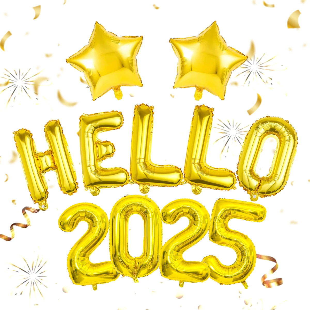 11pcs 2025 New Year decoration balloons, hello 2025 balloons, happy new year decoration, birthday, graduation ceremony