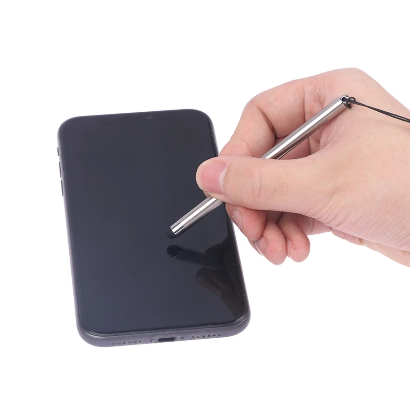 Caneta Stylus capacitiva com corda de mola, Anti-Loss Spring Rope, Assento de silicone, Touch Screen, Acessórios do telefone móvel