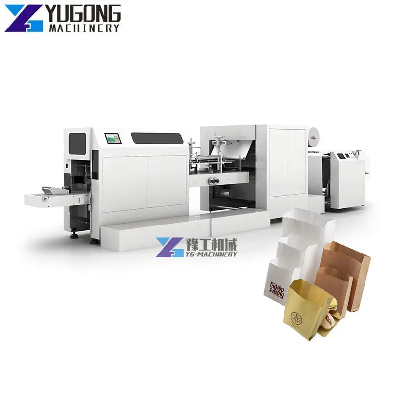 Automic Process 450 Kraft Bags Paper Machine Flat Handle Paper Bag Machine Pointed Bottom Paper Bag Making Machine