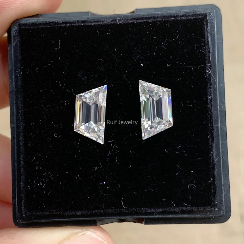 Ruif Trapezoid Shape Moissanite Loose Stone Popular Side Gemstones for Jewelry Rings Making