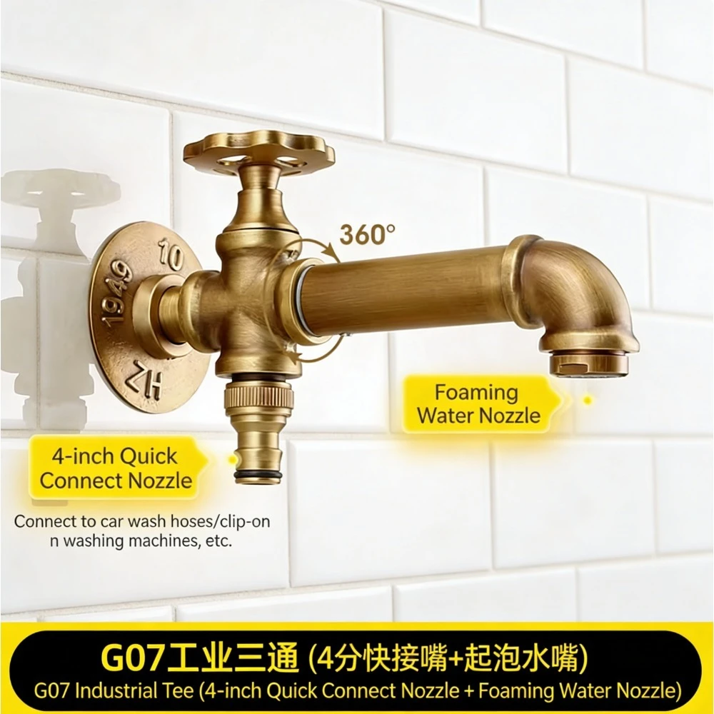 

Садовый винтажный кран из латуни, антикварный, одинарный, холодный, уличный, морозостойкий, для двора, для газона