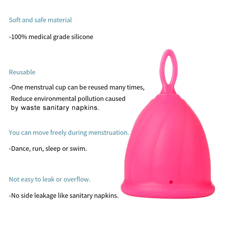 Woman Reusable Feminine Menses Cup Menstruation Medical Silicone Menstrual Cup Hygiene Cup Menstrual Artifact