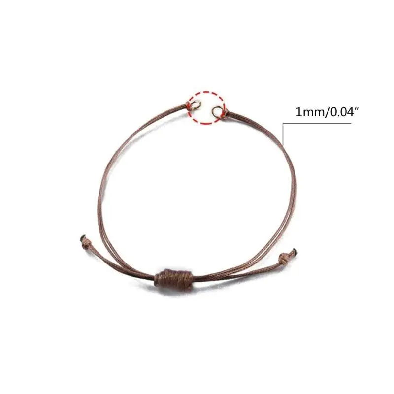 A52E 2 Stück farbiges Wachsfaden-Armband, handgefertigtes geflochtenes Armband, böhmischer Schmuck – Detail 6