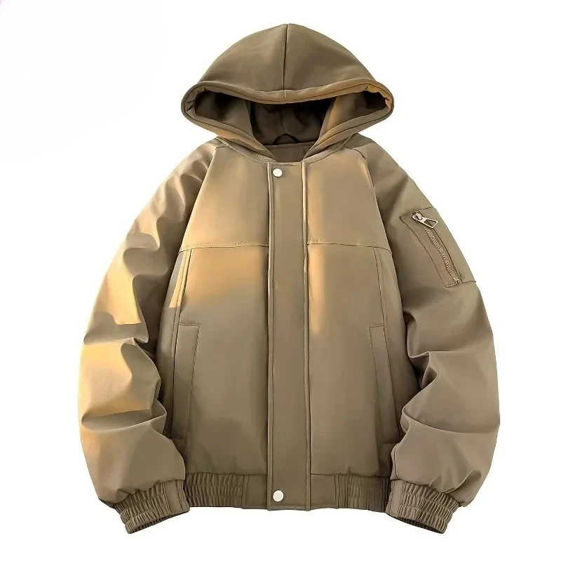 

Cold Proof Winter Padding Work Glamorous Techwear Minimalist Puffer Jacket Streetwear Loose Down Jacket Men's Clothing