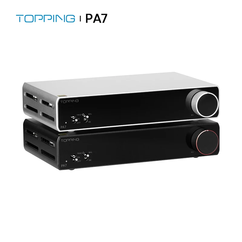 TOPPING PA7 PA7 Plus Hi-Fi Audio Amplifier XLR TRS RCA Input Hi-Res Desktop AMP Fully Balanced High Performance Power Amplifiers