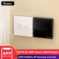 Itead SONOFF TX T2/T3 EU Smart Wifi Wall Touch Light Switch Smart Home 1/2/3 Gang 433 RF/Voice/APP/Touch Control Work With Alexa