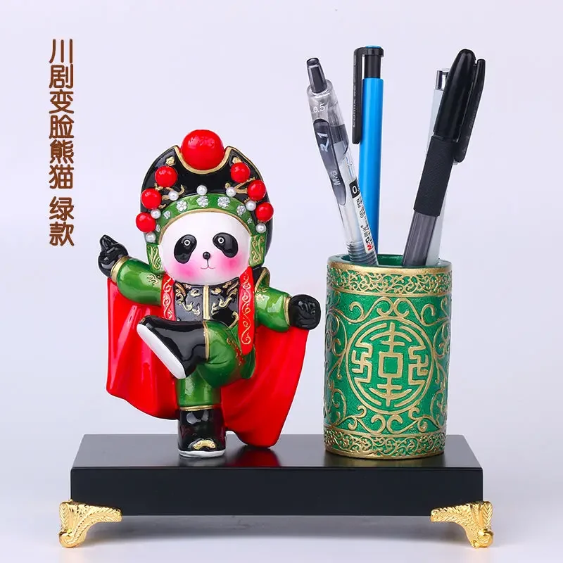 

Peking opera characters, facial makeup, panda pen holder, office decorations