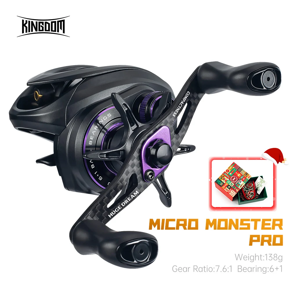 Kingdom Special Casting Reel Micro Monster Pro Fishing Reel 138g 7.6:1 Gear Ratio 4kg Braking Force 6+1 BB Baitcasting Reel