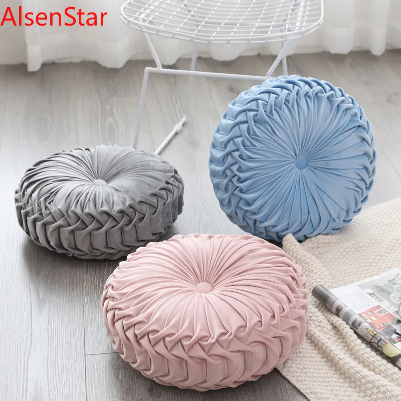 Round Pumpkin Seat Cushion Sofa Waist Back Pillow Multifunctional Dutch Velvet Headrest Memory Foam Wheel Cushion For Home