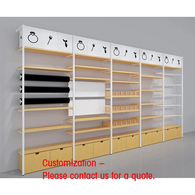 custom.Custom Whole Light Duty Wooden Display Rack Jewelry, Pet and Decoration Perforated Wall Mount Shelf