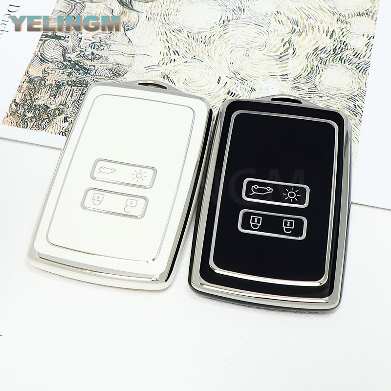 NEW Car Key Case Cover for Renault Koleos Kadjar Captur Megane Talisman Espace Clio Zoe Scenic 4 Arkana Dacia Sandero Keychain