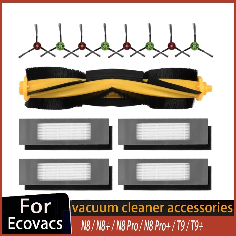 For Ecovacs Deebot N8 / N8+ / N8 Pro / N8 Pro+ / T9 / T9+ / N10+, OZMO 950/920 / T8 / T8+ Main Side Brush Hepa Filters