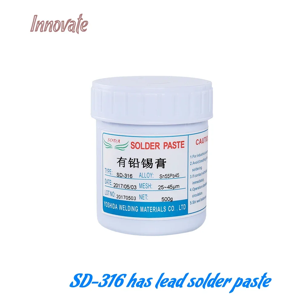 SD-316 LED repair with lead solder paste Sn55 Pb45 special SMT patch solder paste 202 ° C electronic product solder 500G