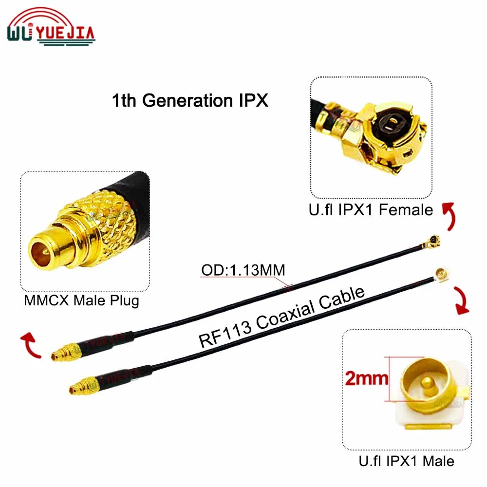 

2Pcs/Lot U.FL MMCX RF 1.13 Cable u.fl IPX1 Male Plug to MMCX Male Connector RF113 Pigtail 4G WIFI Antenna Extension Jumper Cable