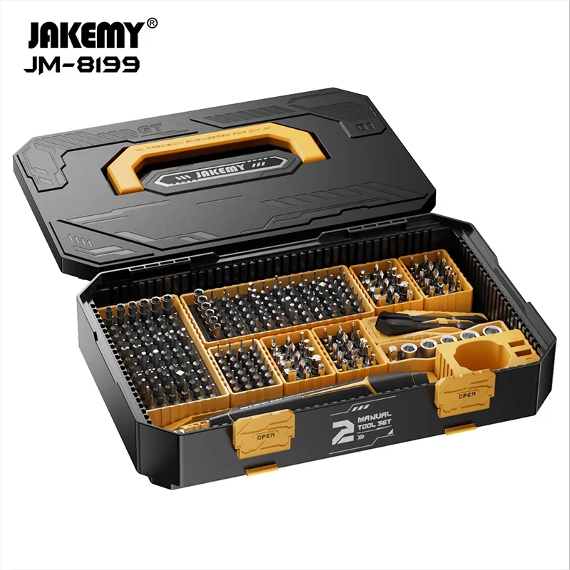 JAKEMY JM-8199 257 in 1 Multifunctional Screwdriver Set Modular Manual Toolbox Screw Driver Precision Bits Hex S2 Screwdriver