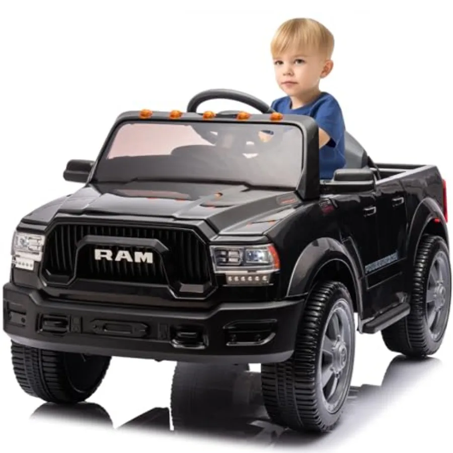 

12V Ride on Toys for 4-8 Licensed Ram 2500 Electric Car with Remote Control LED Light Music MP3 Back Storage Cup Holder Suitabl