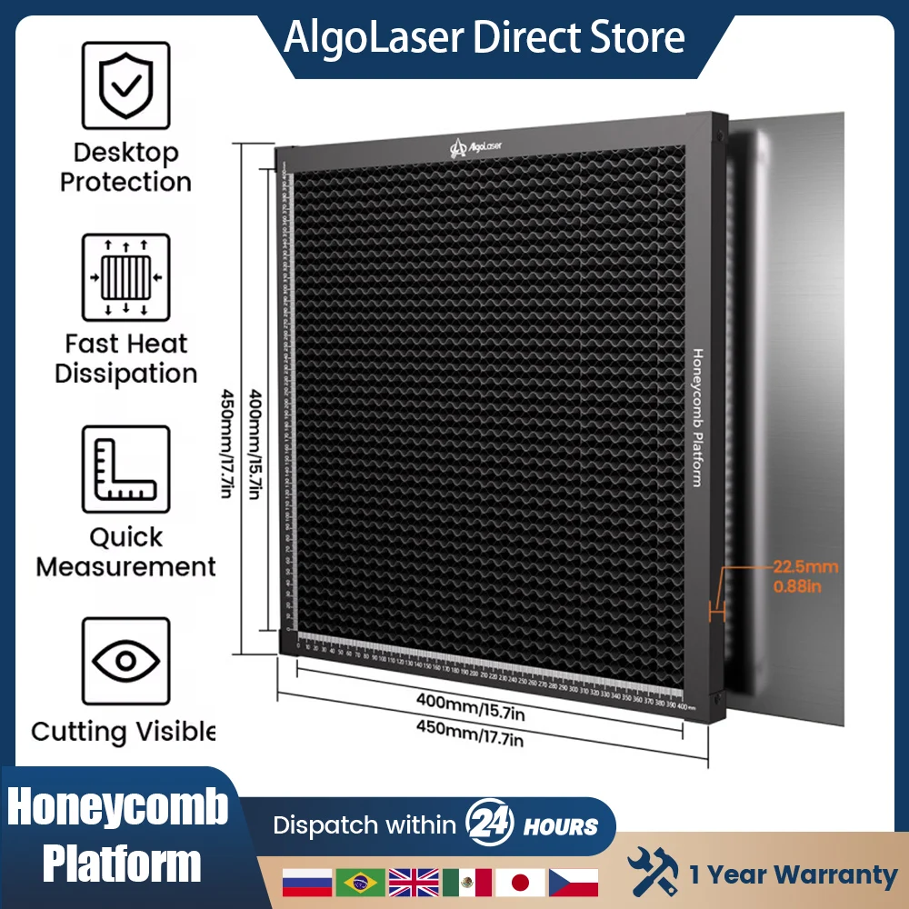 

AlgoLaser Laser Engraver Honeycomb Bed 40x40cm Steel Honeycomb Working Panel for Fiber CO2 Laser&Cutting Laser Engraver Accessor