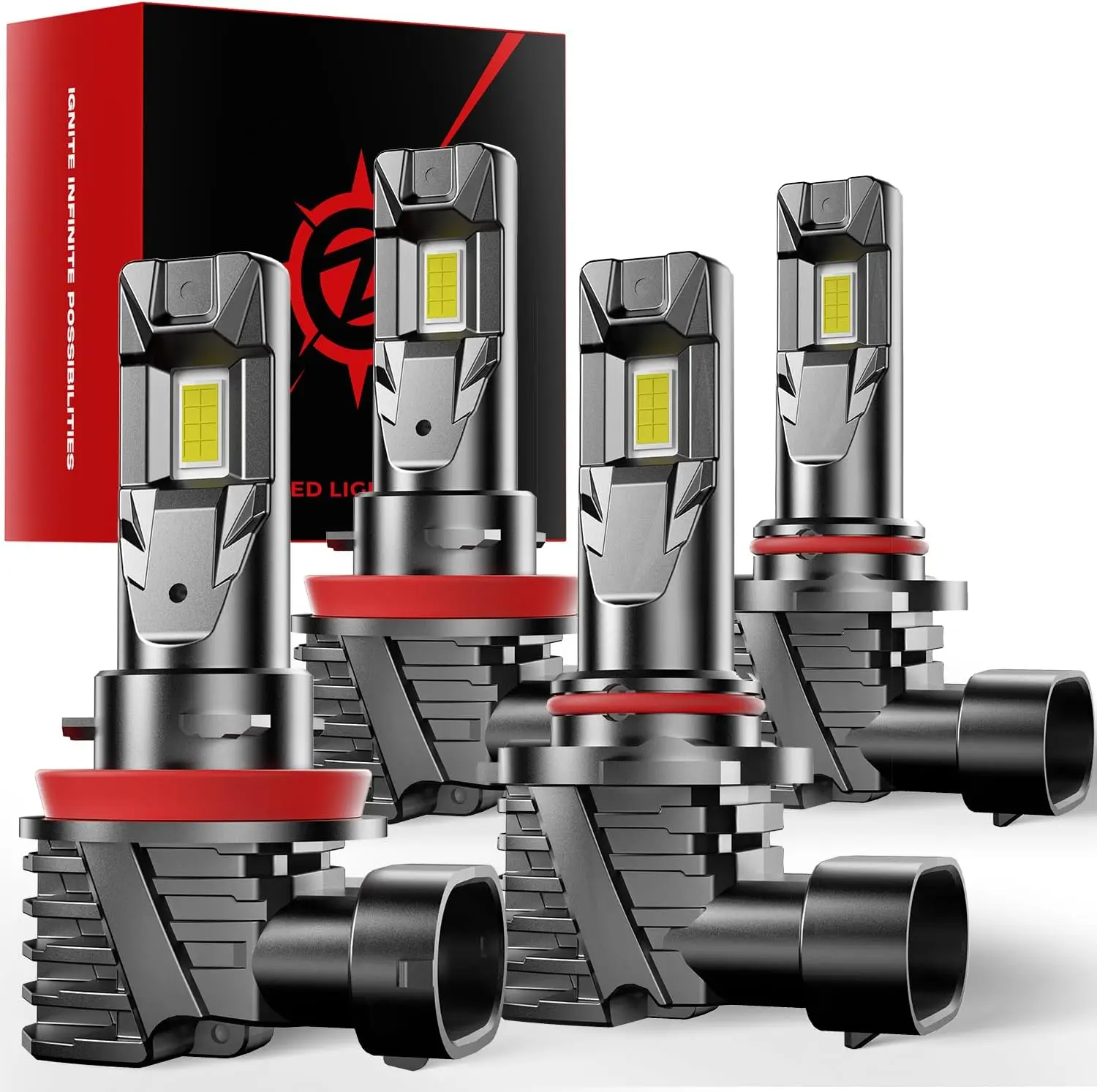 

2026 Upgraded S Series Fog Lights with H-11 Bulbs, 80000LM Ultra Bright, Mini Design, 120W Fanless, 6000K White, Pack of 4