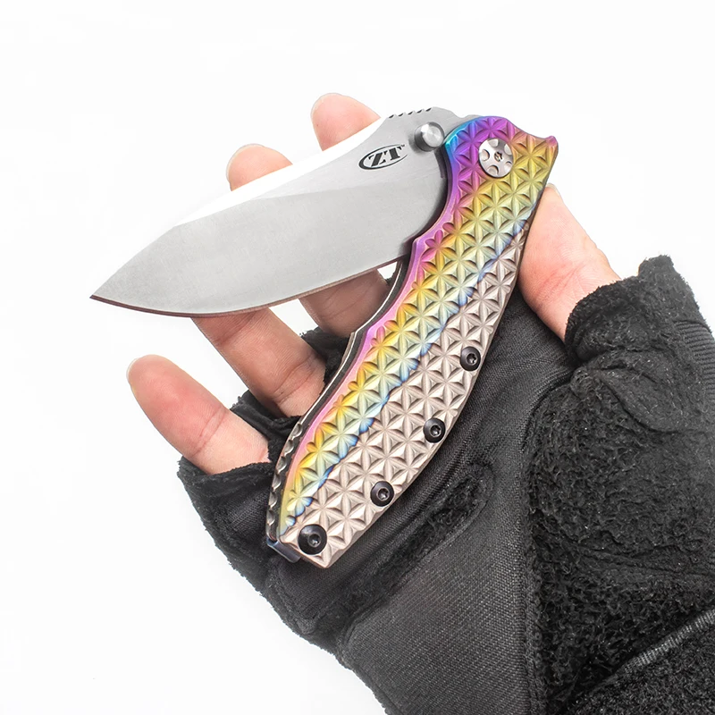 Chung kui fez zt0562 facas dobráveis personalizadas alça completa ti m390 faca tática de bolso edc equipamento ao ar livre ferramentas sobrevivência