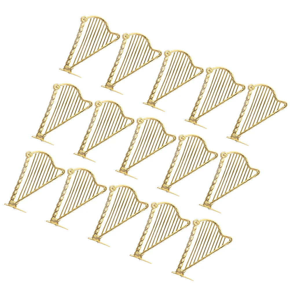 

15Pcs Miniature Harp Instrument Hanging Ornaments for Christmas Tree Xmas Music Party Home Decor Musical Instrument Decorations