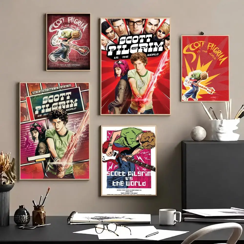movie Scott Pilgrim vs. the World Poster HD Self-Adhesive Waterproof Poster Wall HD Print Room Aesthetic Decoration Gift