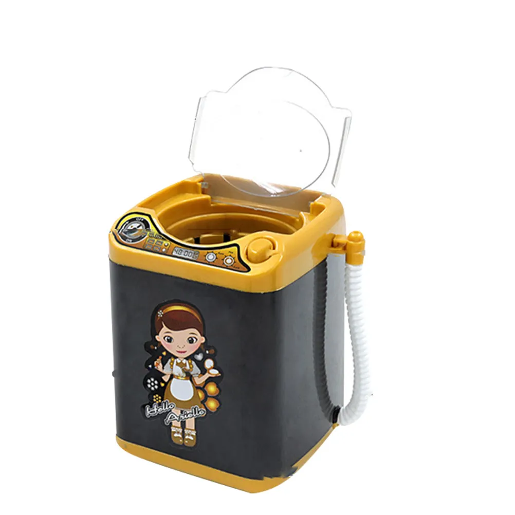 

1 шт. Мини-стиральная машина-симулятор, электрическая, креативная, для ролевых игр, развивающая игрушка, черная, в виде стиральной машины, подарок