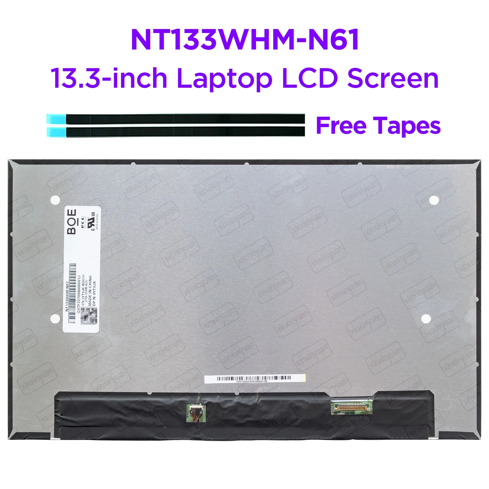 

13.3 Laptop LCD Screen NT133WHM-N61 fit B133XTN03.1 M133NWR9 R0 for Dell Latitude 5300 5310 7300 7310 Non-Touch 1366x768 30pins