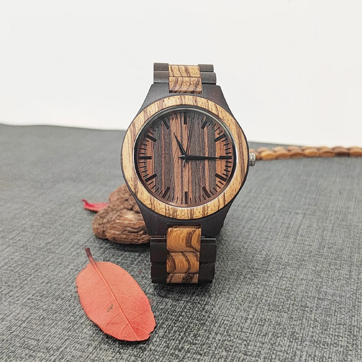 Reloj de pulsera de madera personalizado para hombre, cronógrafo de madera, caja de relojes de cuarzo, regalos para él, envío directo