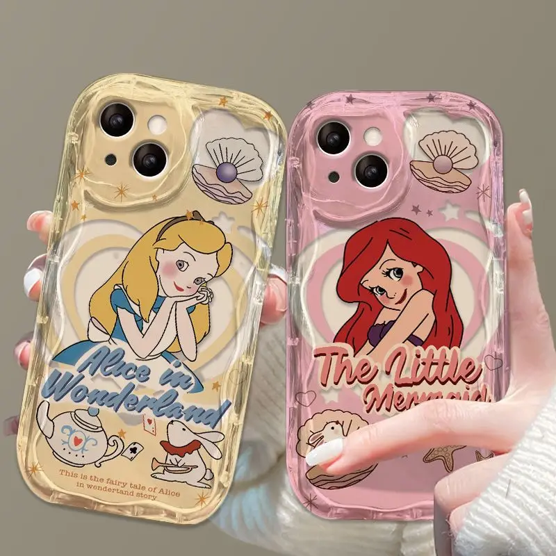 New Disney Cartoon Princess Alice Phone Case For iphone15 14 13 16 12 PRO MAX XS XR 7 8 PLUS Shockproof Silicone Anti Drop Cover