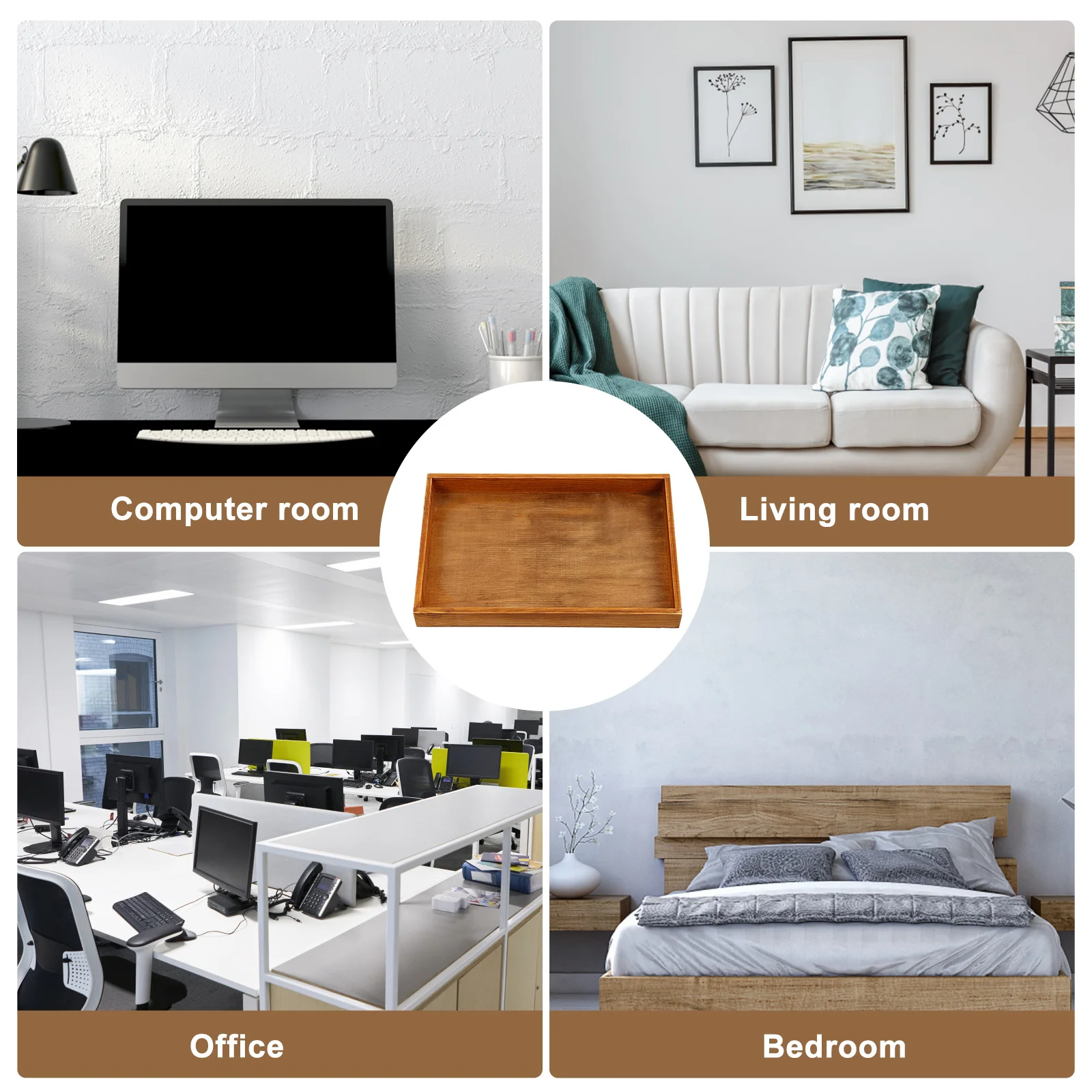 

Rustic Decor Desktop Storage Box Organizer Remote Control Brown for Mail Holder